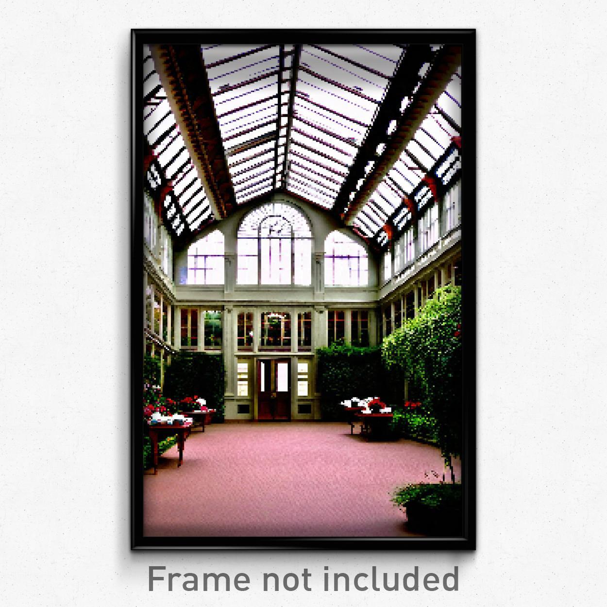 8 Bit Psychedelic Pixel Art Poster - Rare Conservatory Trippy Video Game Print