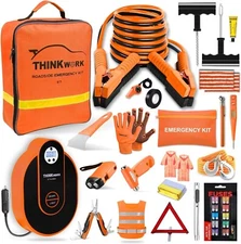 Car Emergency Kit, Emergency Roadside Assistance kit with Digital Air Compressor