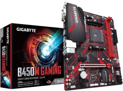 GIGABYTE B450 Gaming Motherboard, AM4 2XDDR4 (Max 64GB), 4 SATA, HDMI/VGA/DVI-D