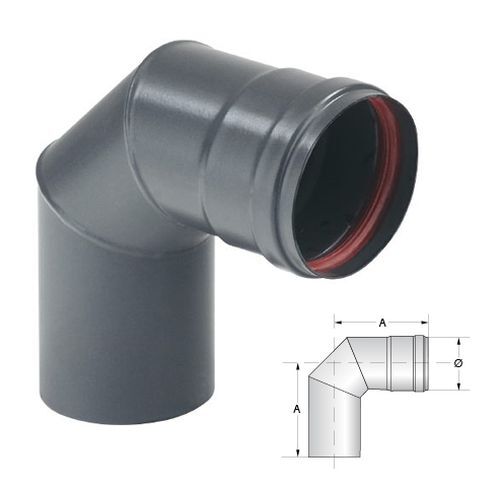 Gomiti per Stufe a Pellets 2 mm Aeternum Nero 90° cm 8