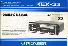 PIONEER Ownwer's Manual Component Car Stereo Centrate Series,kex,kpx,Dex,Cdx