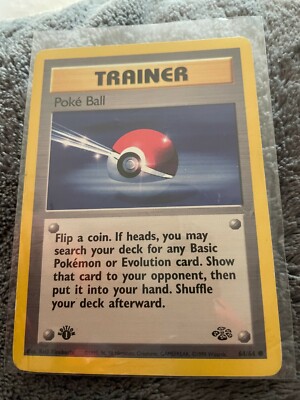 Pokemon 1995 1st Edition Trainer Poke Ball card 64/64