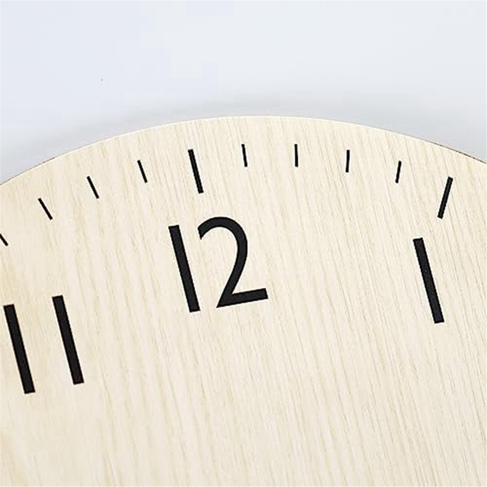 Wall Clock Light Wood Grain Clocks Simple Clock Non Ticking Wall