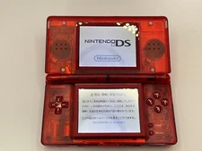 Nintendo DS Lite Console Red Custom Transparent Clear w/ Stylus & Charger