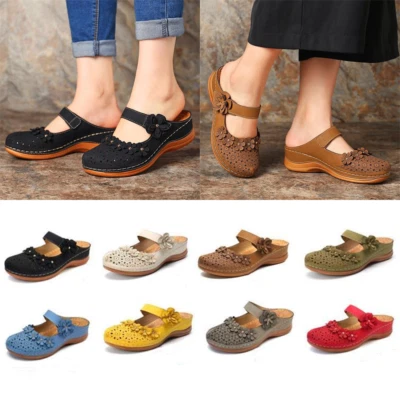 Womens Orthopedic Summer Sandals Flats Ladies Low Wedge Platform Shoes Non Slip