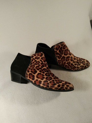 Bass Suede Leopard Faux Fur Boots 8M - Picture 5 of 6