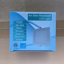 4 Inch Square 9W 3CCT Ultra-Thin LED Recessed Ceiling Panel Light Dimmable
