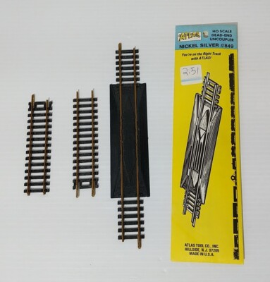 Atlas 849 HO Scale Nickel Silver Dead-End Uncoupler W/ Rerailer See Pictures 