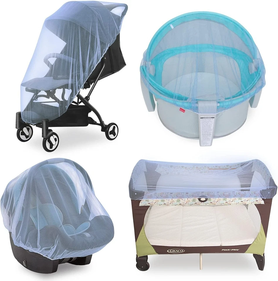 Baby Mosquito Net for Stroller/Bassinets/Cradles/Playards 4 Colors Opt Reusable - Image 4 of 4