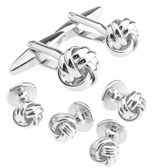 Silver Loveknots Studs and Cufflinks Set Silver Loveknots Studs and Cufflinks Set