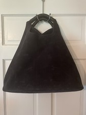 Simon Miller Huge Black Nubuck Suede Bag / Purse W/ Double Coiled Handles