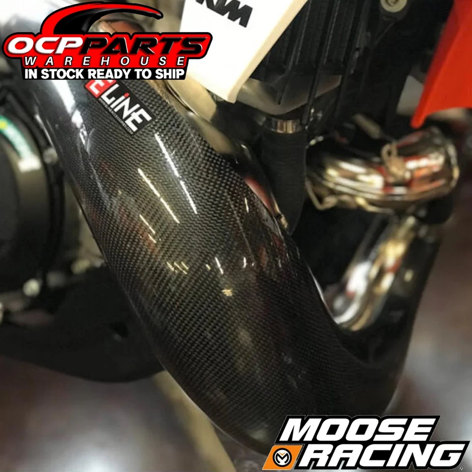 MOOSE RACING CARBON FIBER EXHAUST PIPE GUARD 2024 KTM 150 XC-W HUSQVARNA TE 150 - Image 2 of 4