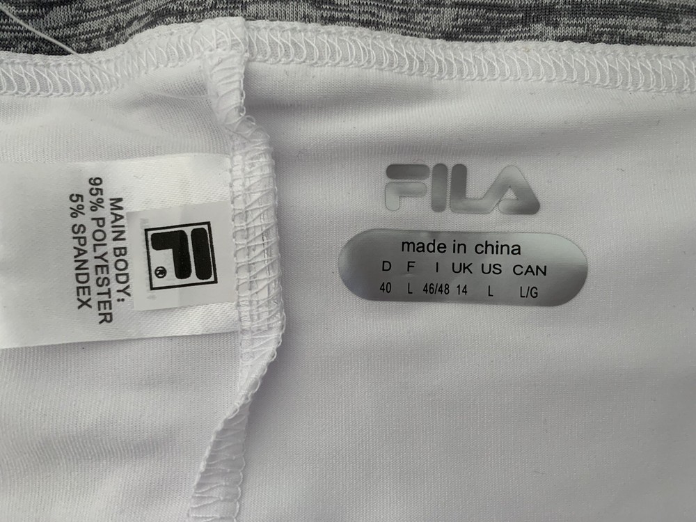 FILA White Tennis Skirt with Gray Band and Attached Shorts NWT Sizes S M