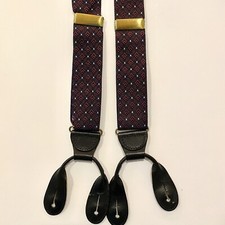 Coach Burgundy  Black Suspenders Braces Maroon Classic
