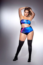 Mapale 2710X Curvy Olivia's Illusion Printed Bandeau and Panty