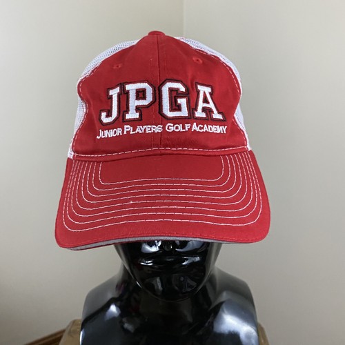 JPGA Junior Players Golf Academy Red White Golf Hat Adjustable Mesh Back - Picture 2 of 11