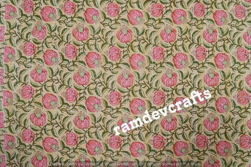 Kantha Quilt Cotton Handmade Indian Bedspread Hand Block Print Throw Blanket - Picture 3 of 6