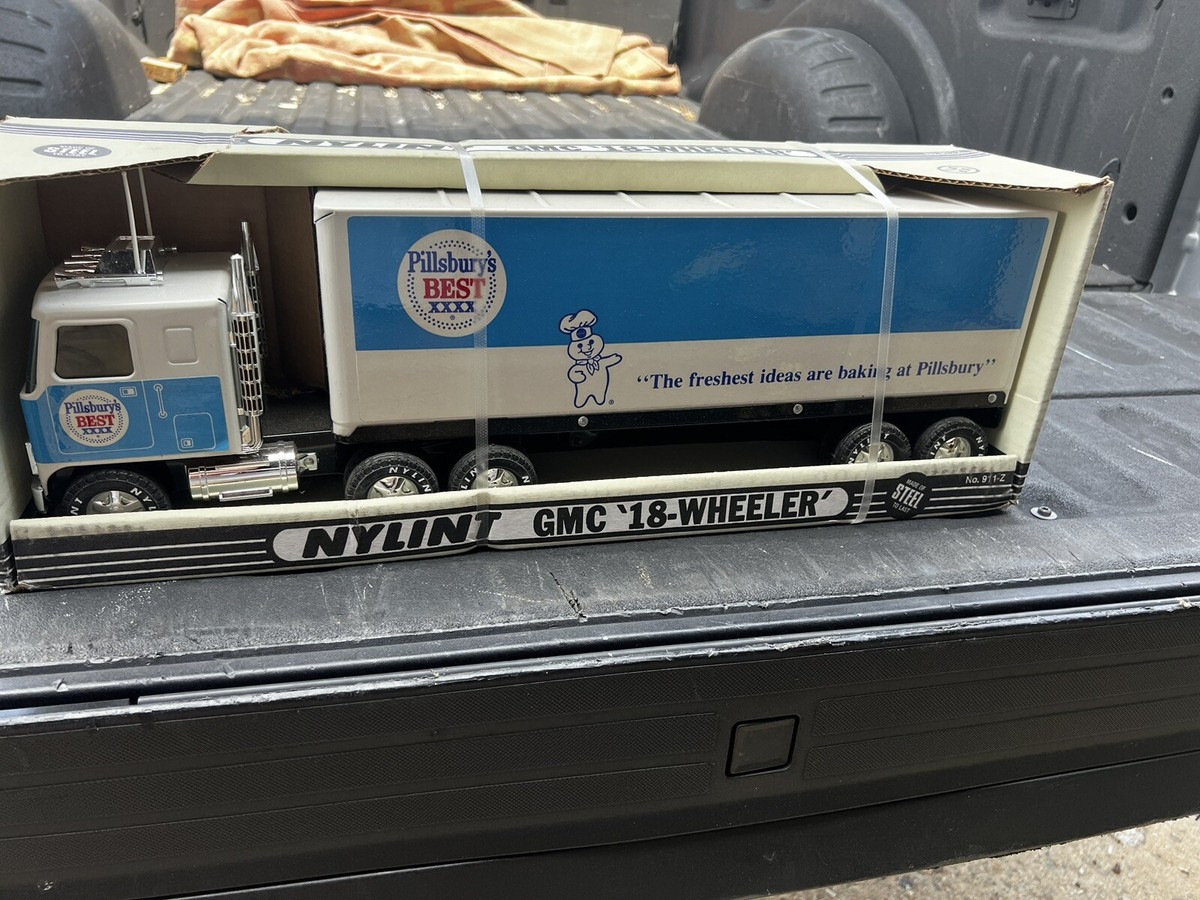 vintage NYLINT toy semi-truck 18 wheeler truck Pillsbury Best MIB