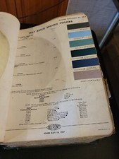 1957 DUPONT DULUX DUCO BUICK SPRING COLORS PAINT SWATCH CHIP SHEET BULLETIN SUPP