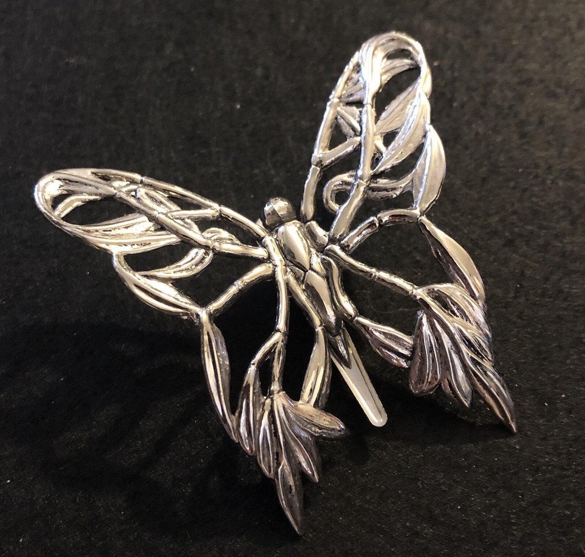 Vintage John Hardy Silver Toned 2.5” Butterfly Hair or Hat  display picture 3