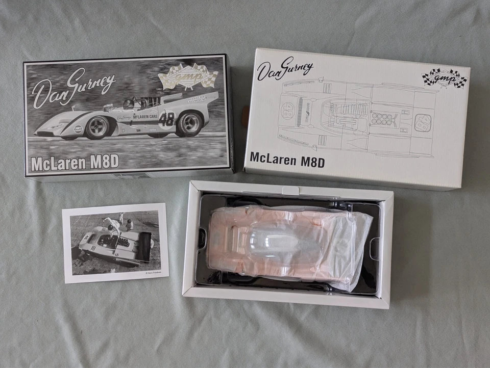 Vintage DAN GURNEY 1970 Gulf McLaren M8D 1:18 GMP Diecast 12025 Com Foto e Caixa - Imagem 2 de 4