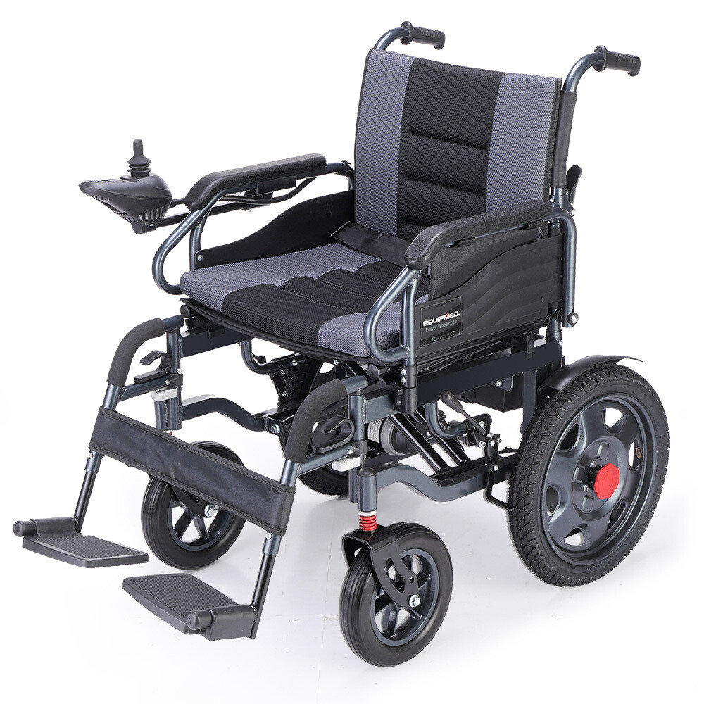 EQUIPMED Electric Folding Wheelchair Long Range Power Steel Motorised