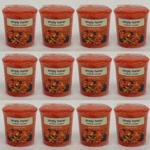 12 Yankee Candle AUTUMN SKY Simply Home Wax Votives Mini Candle apprx 15 hrs ea eBay