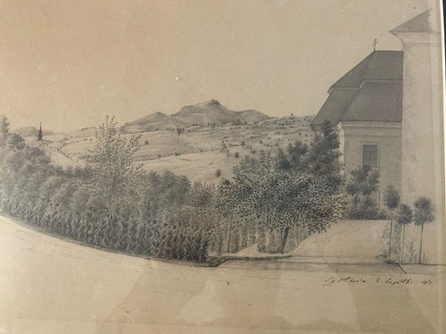 Very Nice Drawing Xixth 1850 Mine Lead Pencil Landscape Austria Antique ...