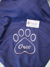 Personalized Dog Blanket Paw Outline 50 x 60 Polar Fleece Dog Blanket Custom