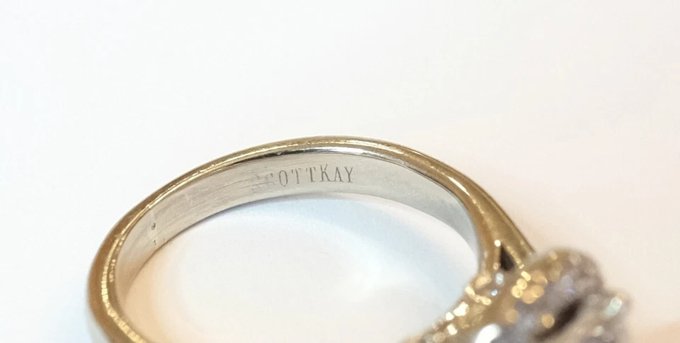 SCOTT KAY - 14k 钻石光环婚礼套装 - 白金娇小尺寸 4 3/4 - 5 1/2 — 第 4/4 张图片