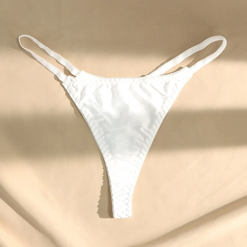 Lote de 5 piezas de tangas de satén sexy para mujer bragas ropa interior tanga sedosa, S M L XL 2X Foto 4 de 4