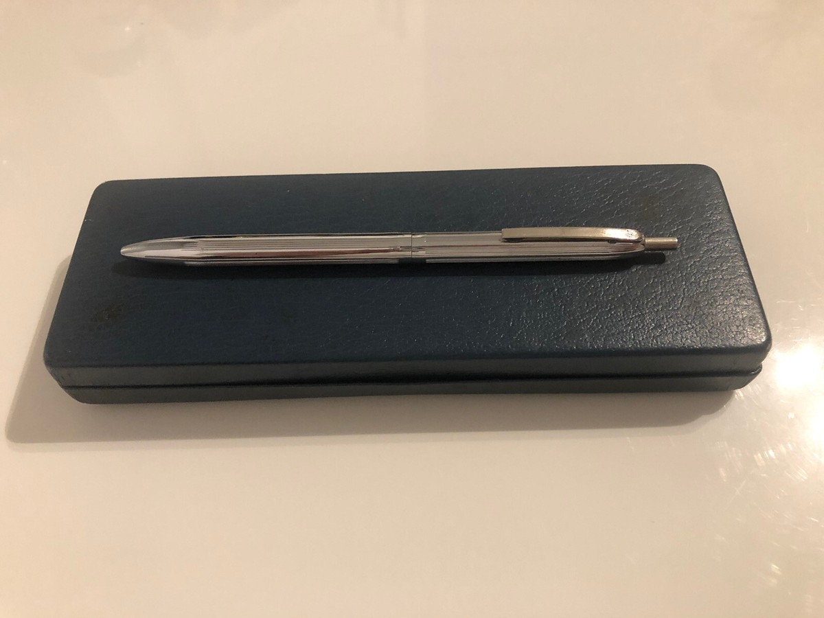 Set De Stylos Cross Vintage Chromé Argenté - Avec étui D'origine, Occasion
