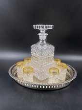 Set servizio Vodka alcolici Bottiglia 6 shot bicchiere cristallo molato vassoio