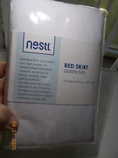 New Nestl Queen Size 60"x80" 100% Polyester Bed Skirt with 14" Tailored Drop