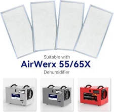 BASEAIRE 4 Pack MERV-8 Filter Replacement Set for  Airwerx55, Airwerx65X