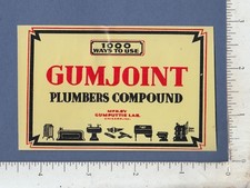 B122 Gumjoint Plumbers Compound c 1950 label Gumputtie Lab, Chicago, IL plumber