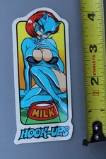 Hook-Ups Skateboards Sexy Anime Milk Cat Girl Z87A Vintage Skateboarding STICKER