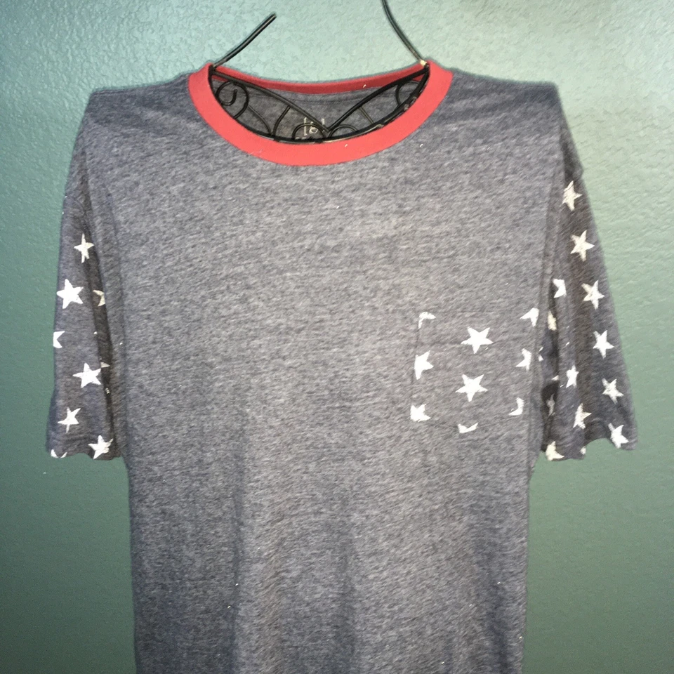 George 男式短袖 T 恤 T 短袖灰色带星星 XL 码 (46-48) — 第 2/4 张图片