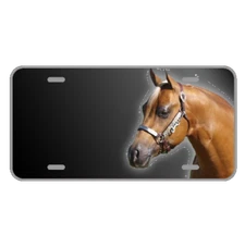 Custom Personalized License Plate Car Auto Tag Design With Brown Horse Add Names