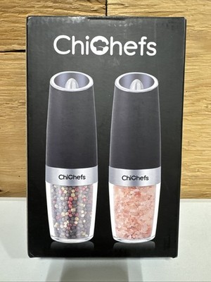 ChiChefs - Gravity Electric Salt & Pepper Grinder Set w/ Brush / B9R2