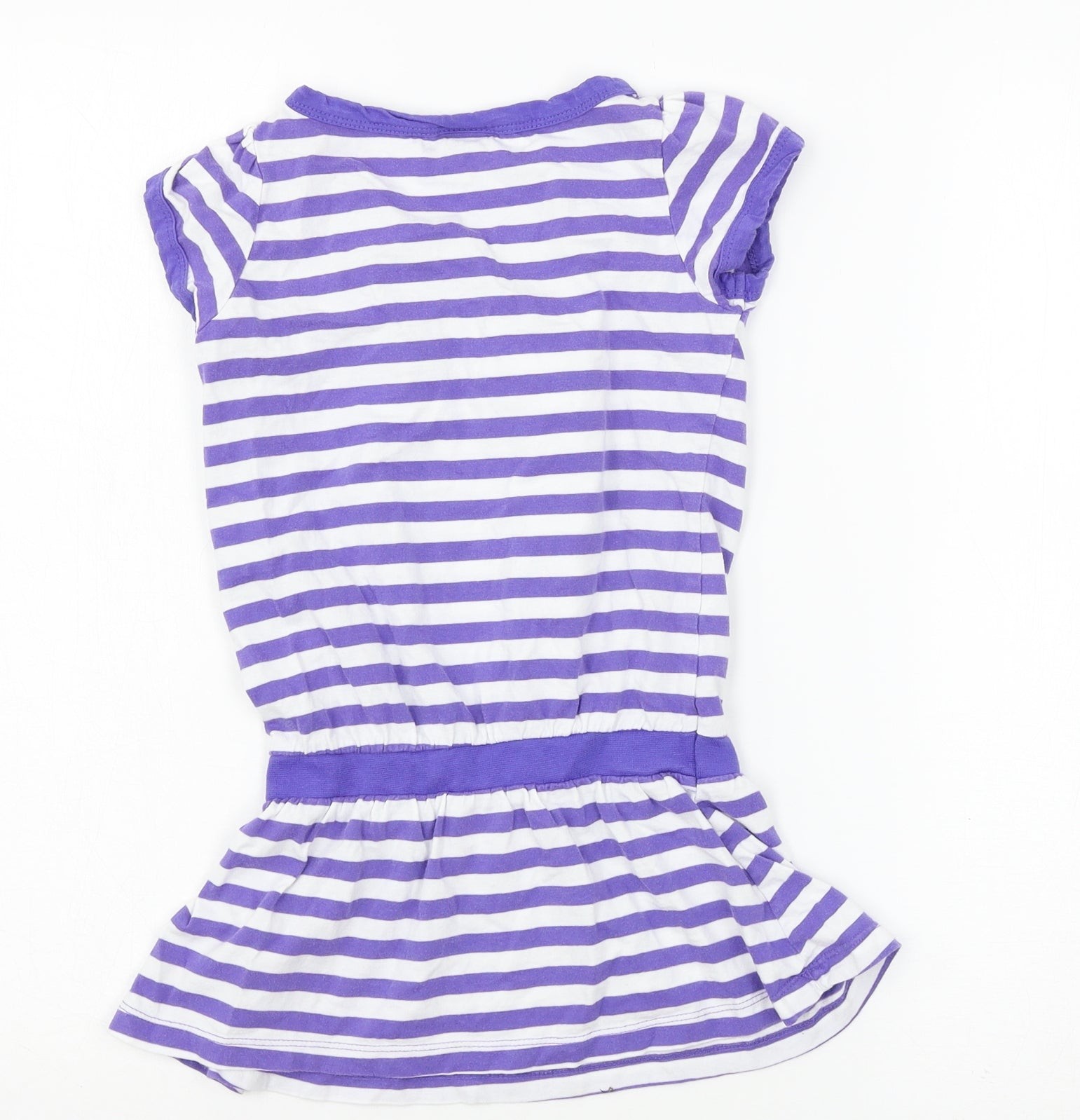 Sergent Major Girls T-Shirt Dress Size 5 Years Purple Striped Short Scoop Neck image 3