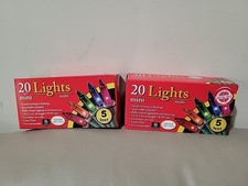 2 X New Christmas 20 Count Total 40 Ct Multi Colored Mini Lights 5 ft F Indoor