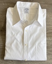 Brooks Brothers Men  s Non Iron Regent Fit Dress Shirt White Sz 17-4/5