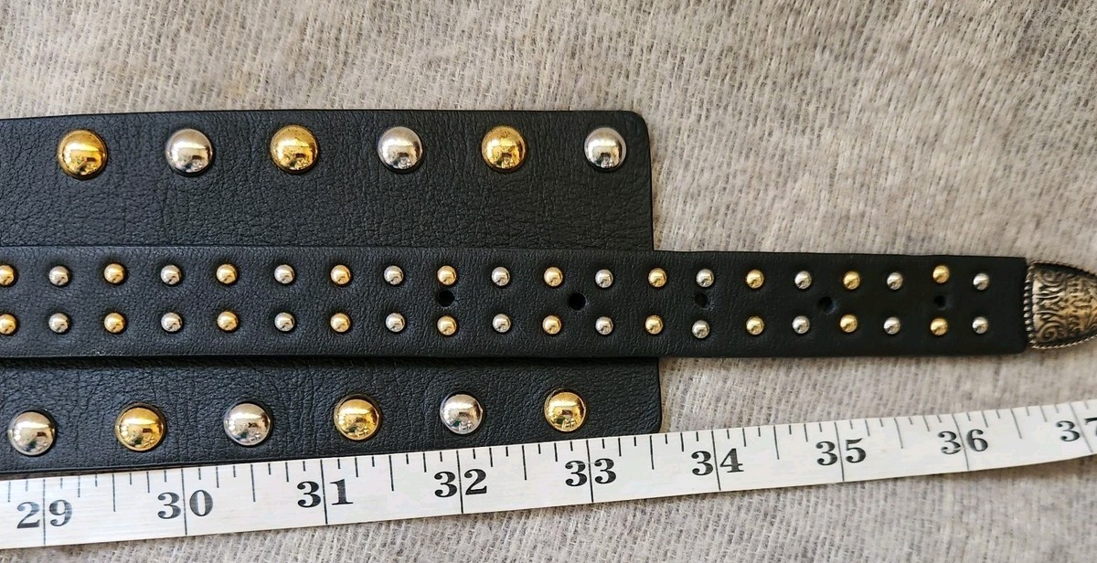 Martina Mori Italy Vintage Wide Black Leather Waist Belt 