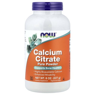 Now Foods Calcium Citrate Pure Powder 8 oz 227 g GMP Quality Assured, Vegan,