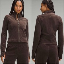 Lululemon Scuba Track Jacket Velvet Cord in Espresso Sz 6
