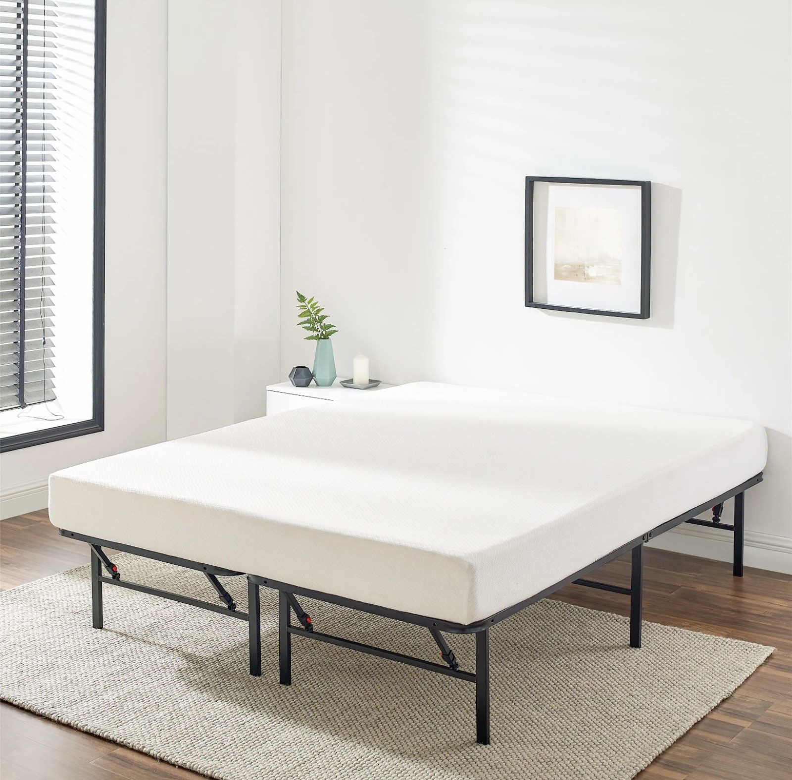 Mainstays 14&rdquo;high Profile Foldable Steel Bed Frame, (California King Size)