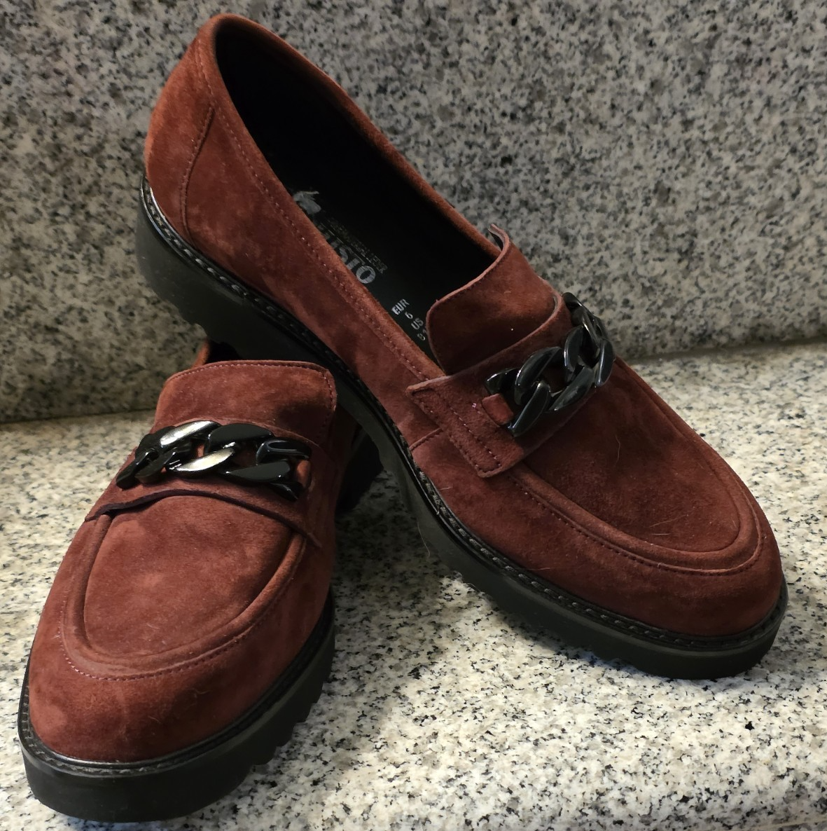 SAOLA Mocassini Mephisto Salka suola a strappo marrone scamosciato donna 8 5 US nuovi