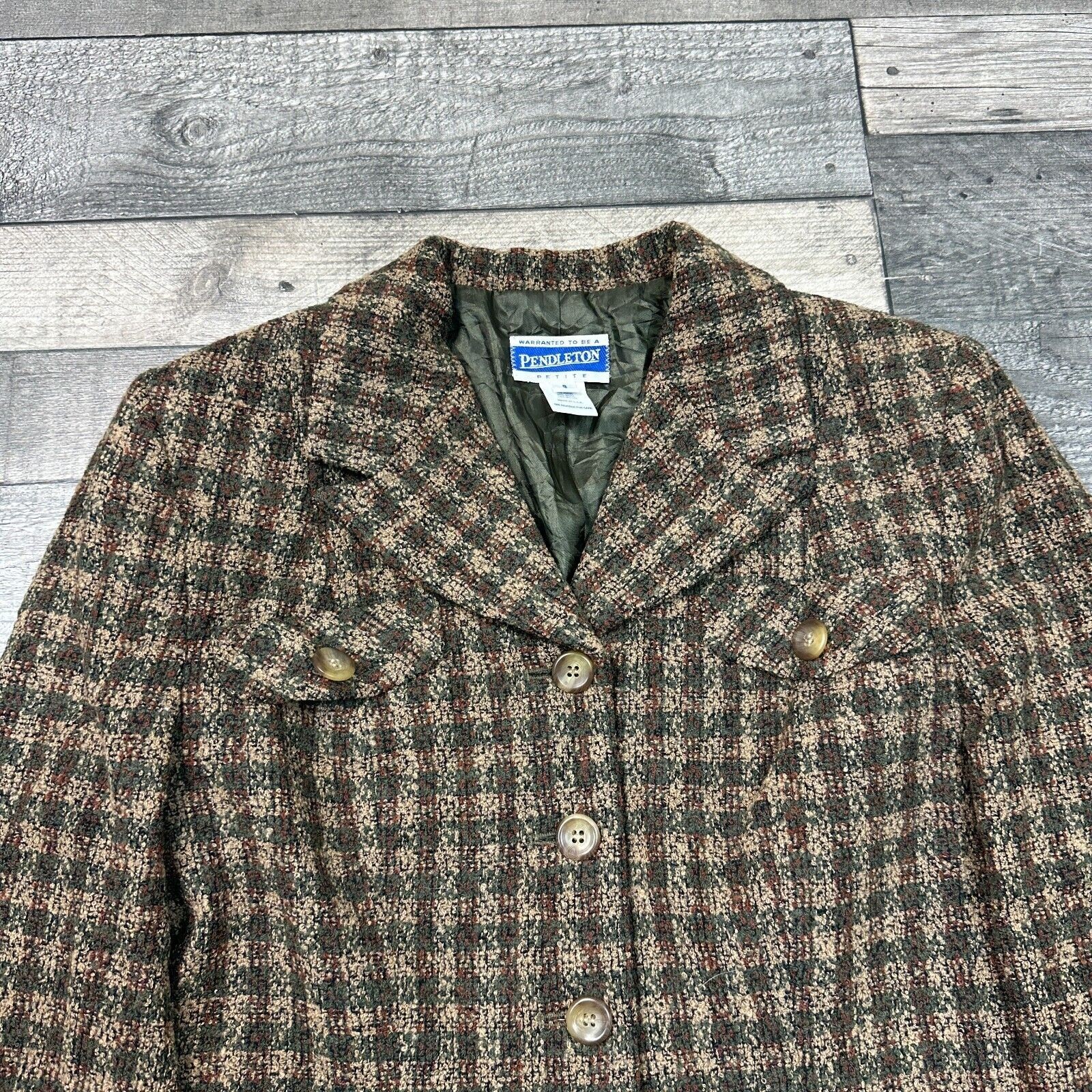 Pendleton Wool Blend Blazer Jacket USA Check Plai… - image 5