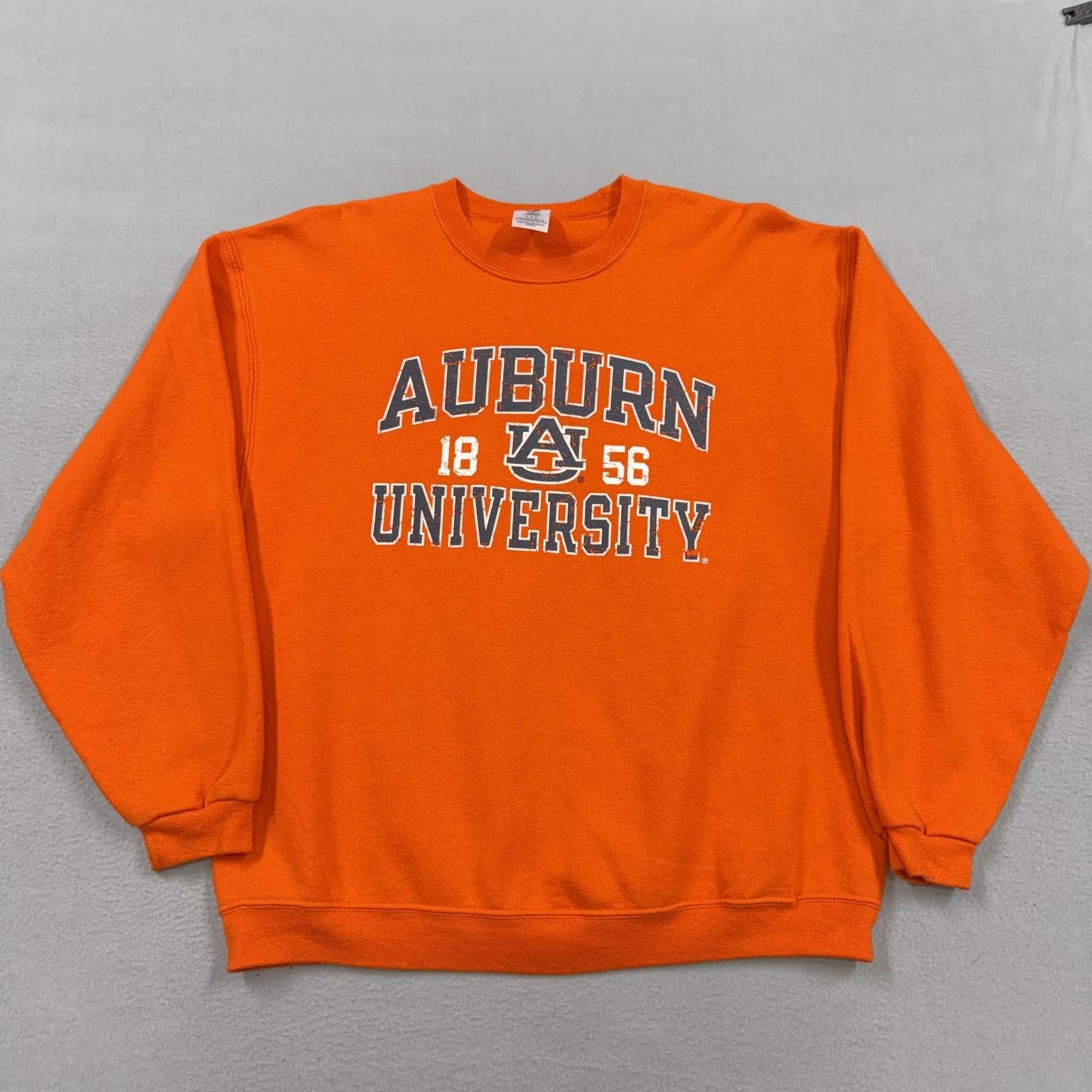 Auburn Tigers Sweatshirt Mens Large Orange NCAA Football Jerzees Fleece Crewneck